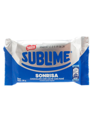 SUBLIME CHOCOLATE SONRISA X 38 GR.