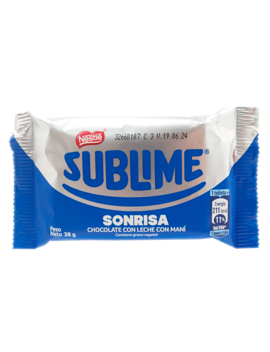 SUBLIME CHOCOLATE SONRISA X 38 GR.