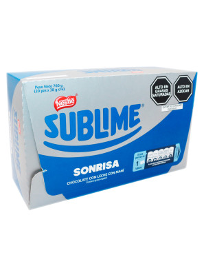 SUBLIME CHOCOLATE SONRISA X 38GR. X 20 UN.