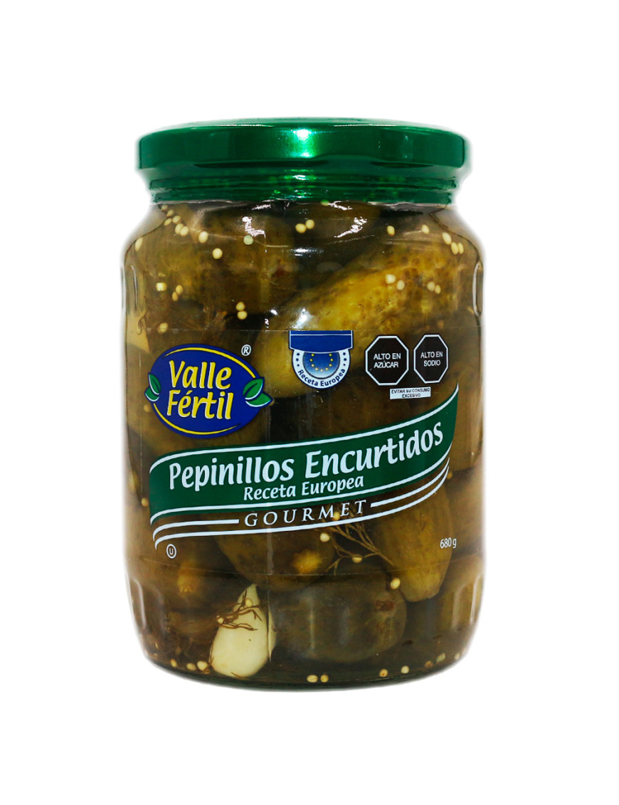 VALLE FERTIL PEPINILLO ENCURTIDOS RECETA EUROPEA FCO X 680 GR.