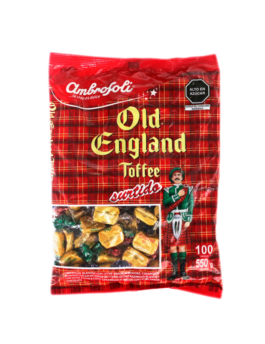 AMBROSOLI OLD ENGLAND TOFFE SURTIDO  X 100 UN X 550 GR