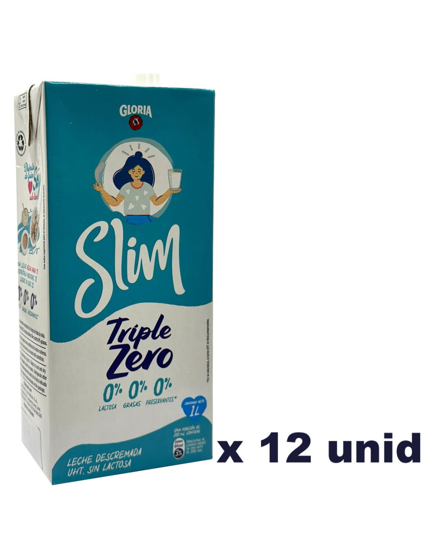 GLORIA LECHE UHT CAJA X 946 ML SLIM/DESCREMADA X 12 UN