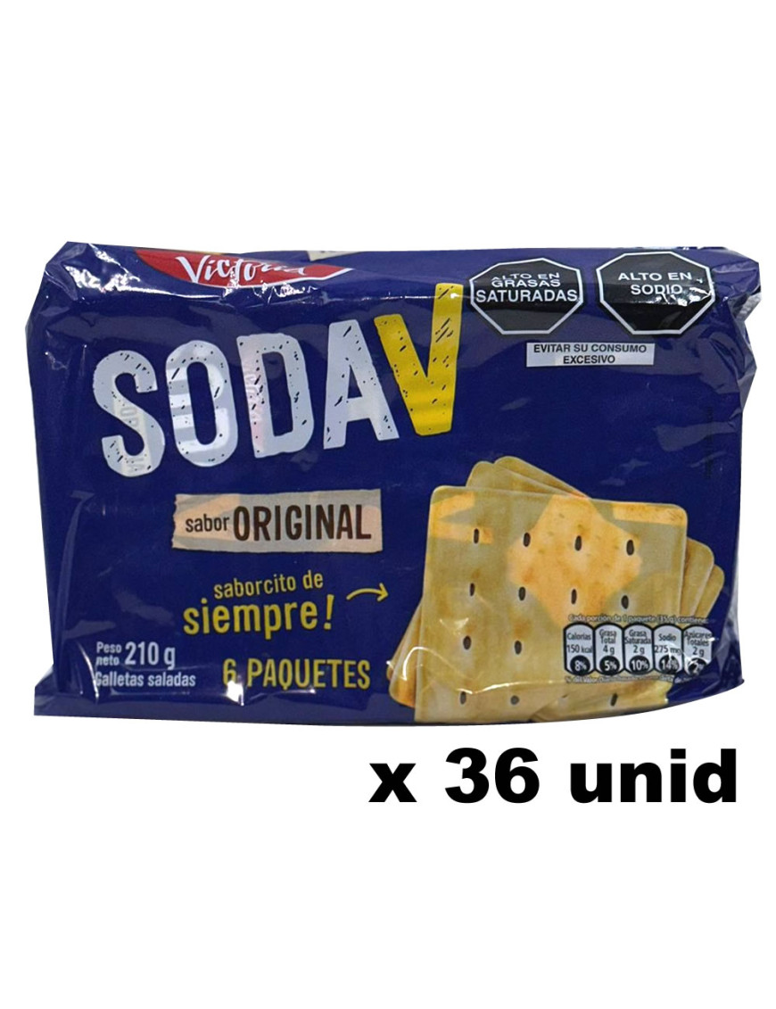 VICTORIA GALLETAS DE SODA V X 210 GR SIX PACK ORIGINAL X 16 UN