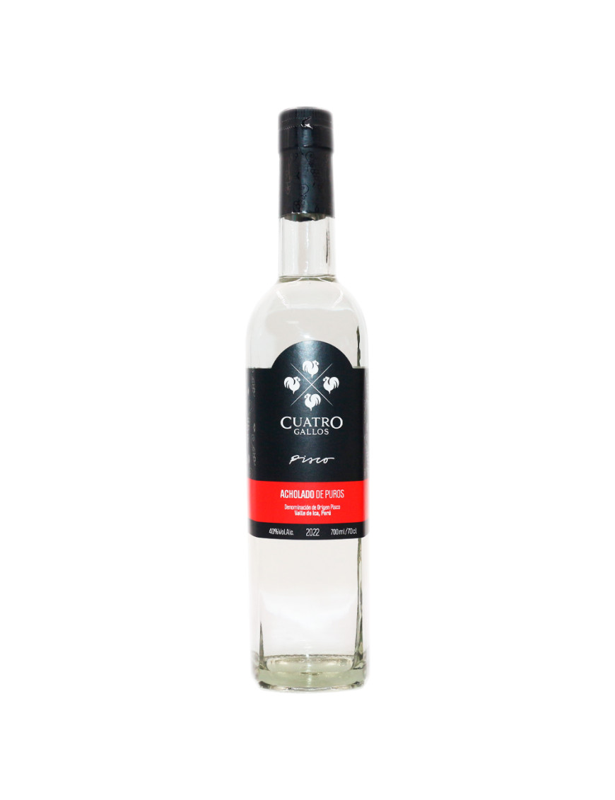 CUATRO GALLOS PISCO PURO X 700 ML.ACHOLADO