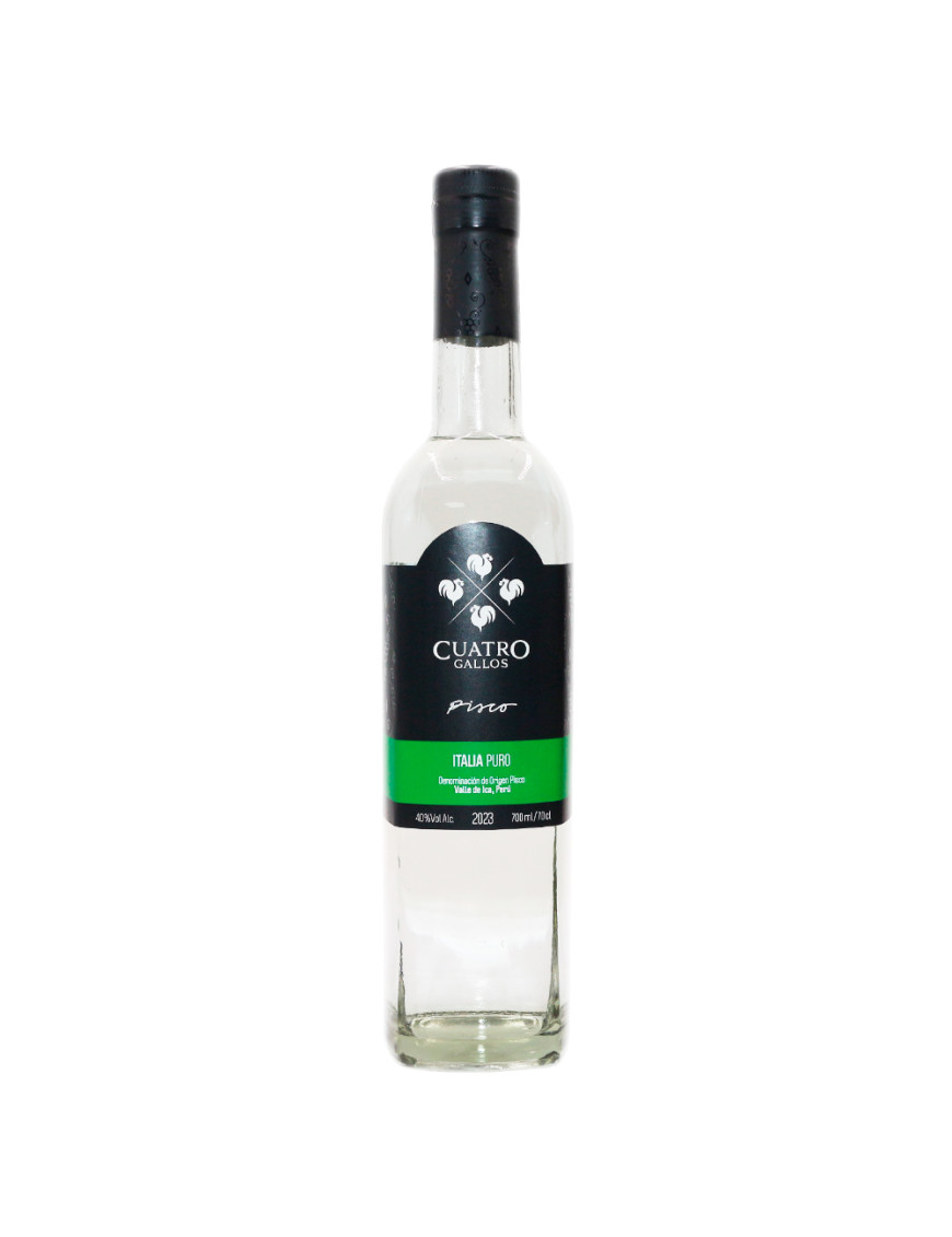 CUATRO GALLOS PISCO PURO X 700 ML. ITALIA