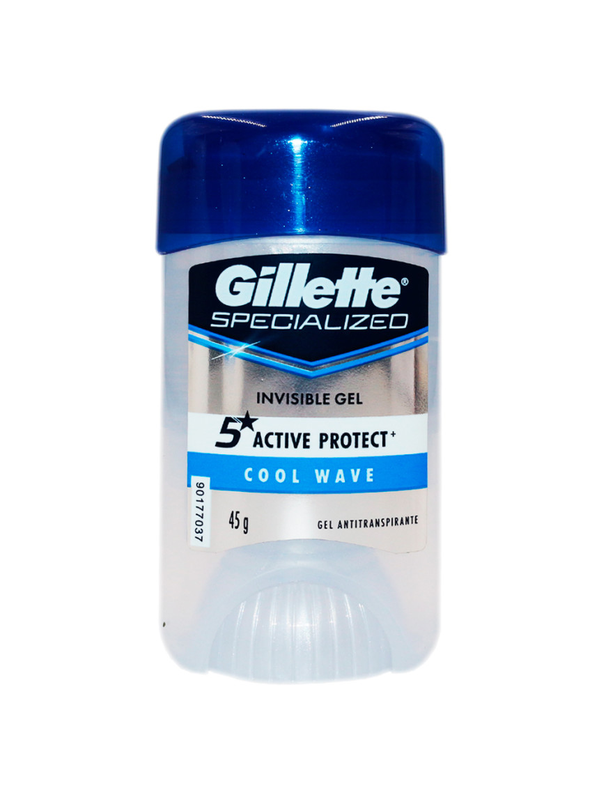 GILLETTE DESODORANTE BARRA GEL SPECIALIZED X 45 GR. COOL WAVE