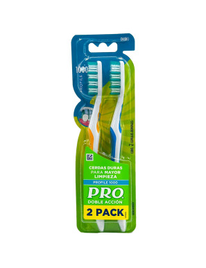 ORAL B CEPILLO DENTAL PRO DOBLE ACCION PACK X 2 UN. (DURO)