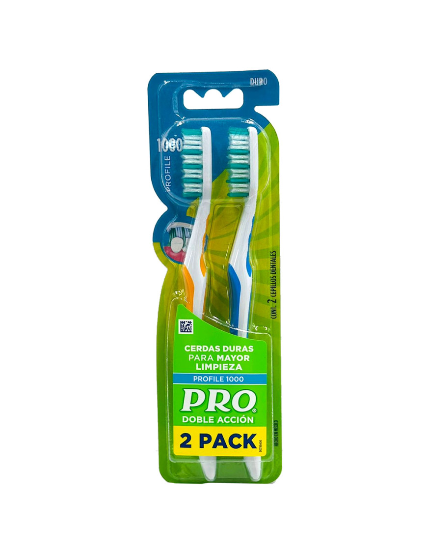 ORAL B CEPILLO DENTAL PRO DOBLE ACCION PACK X 2 UN. (DURO)