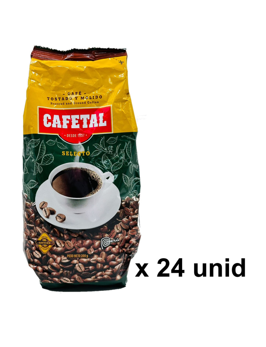 CAFETAL CAFE MOLIDO (PARA PASAR) BOLSA X 200 GR. X 24 UN