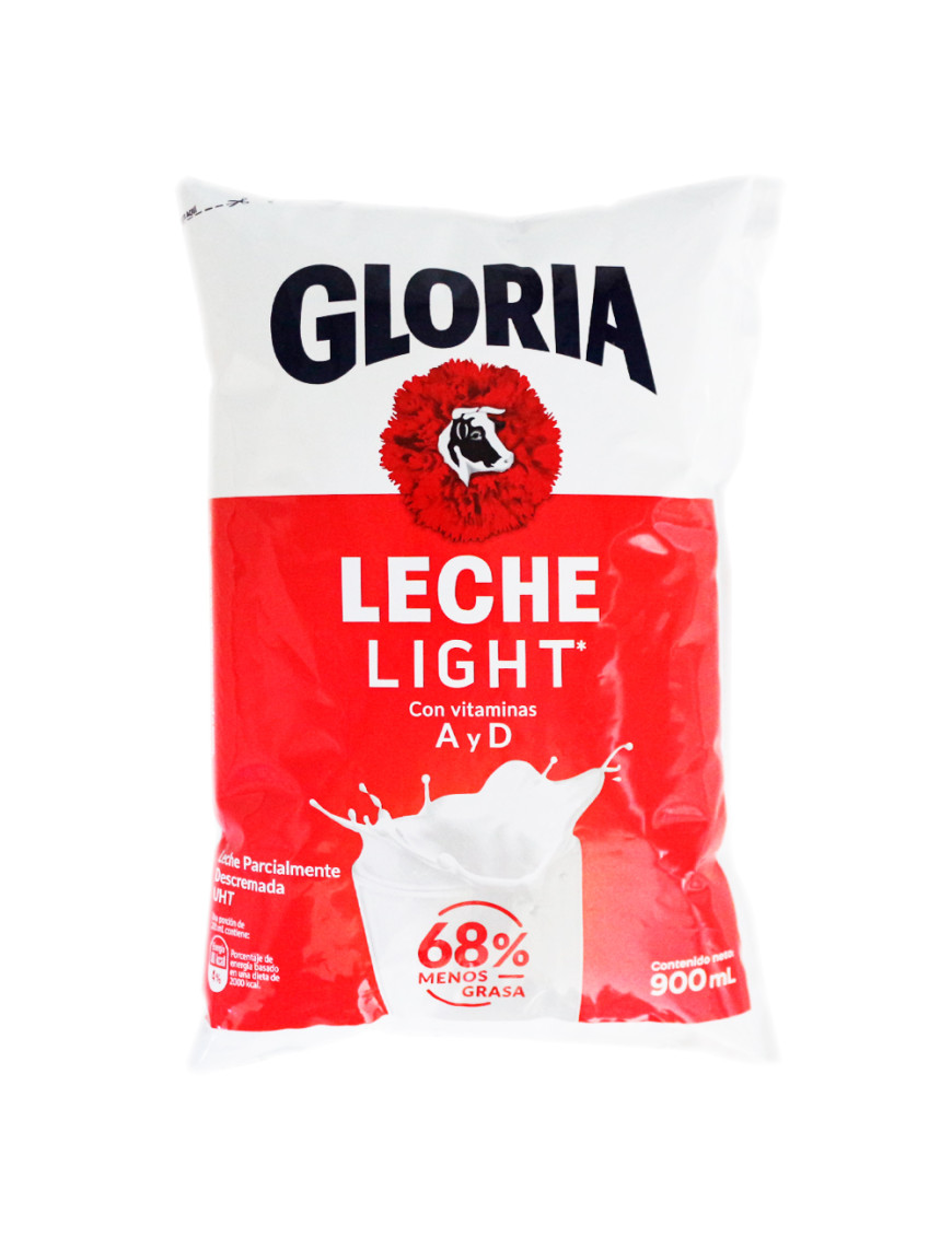 GLORIA LECHE UHT BOLSA .X 900 ML LIGHT ROJA