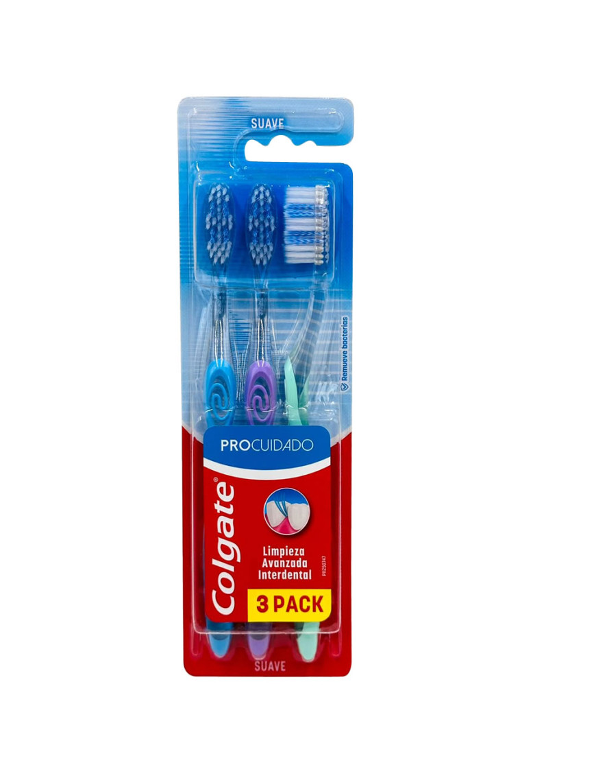 COLGATE CEPILLO DENTAL PRO CUIDADO PACK X 3 UN. SUAVE