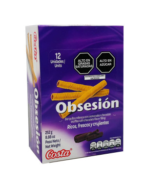 COSTA OBSESION BARQUILLOS RELLENOS X 21 GR X 12 UN X 252 GR