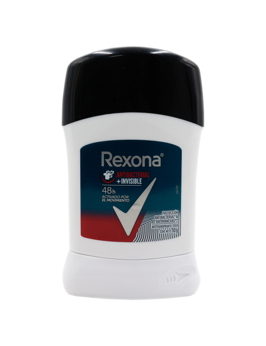 REXONA DESODORANTE BARRA MEN X 50 GR ANTIBACTERIAL + INVISIBLE