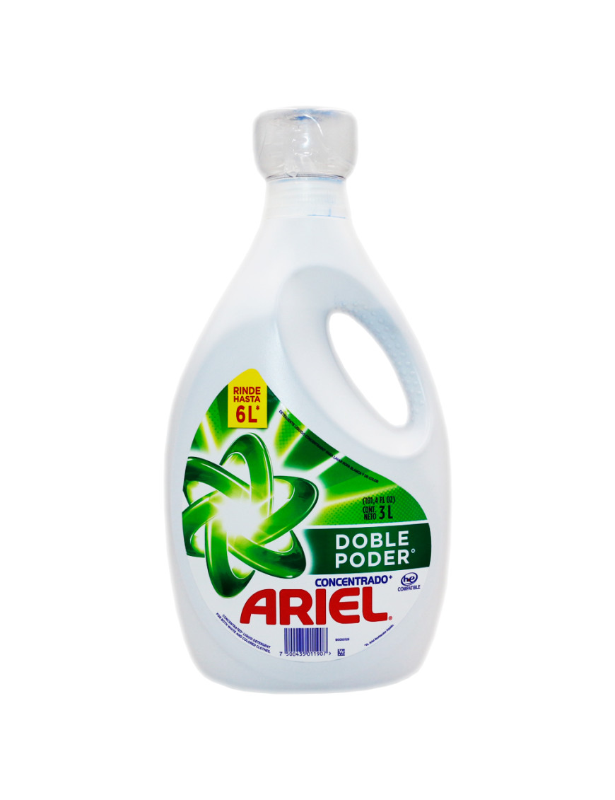 ARIEL DETERGENTE LIQUIDO DOBLE PODER X 3 LT