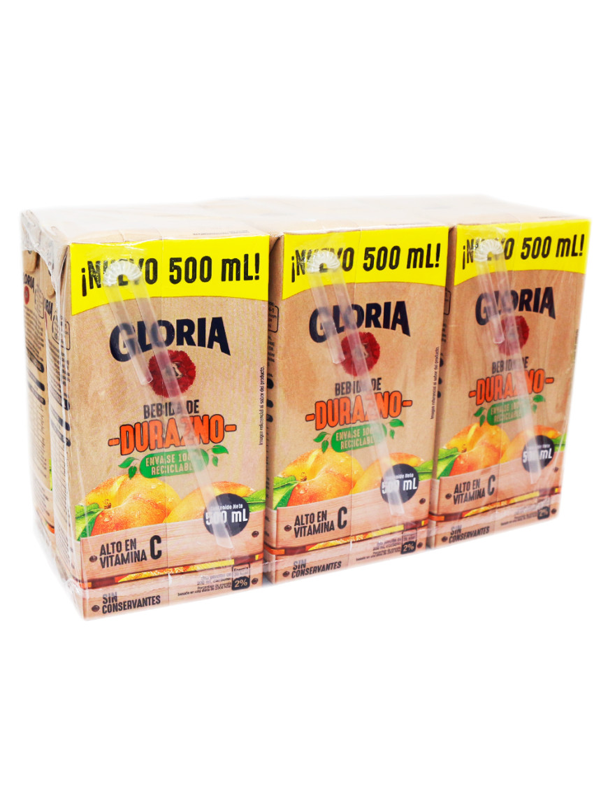 GLORIA BEBIDA  SIX PACK X 500 ML. DURAZNO