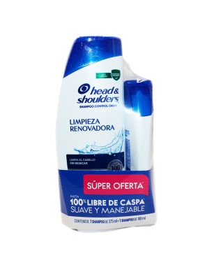 HEAD & SHOULDERS PACK X 375 ML. + 180 ML. LIMPIEZA RENOVADORA