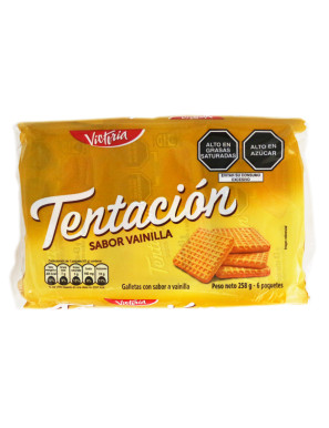 TENTACION GALLETAS X 258 GR. SIX PACK VAINILLA