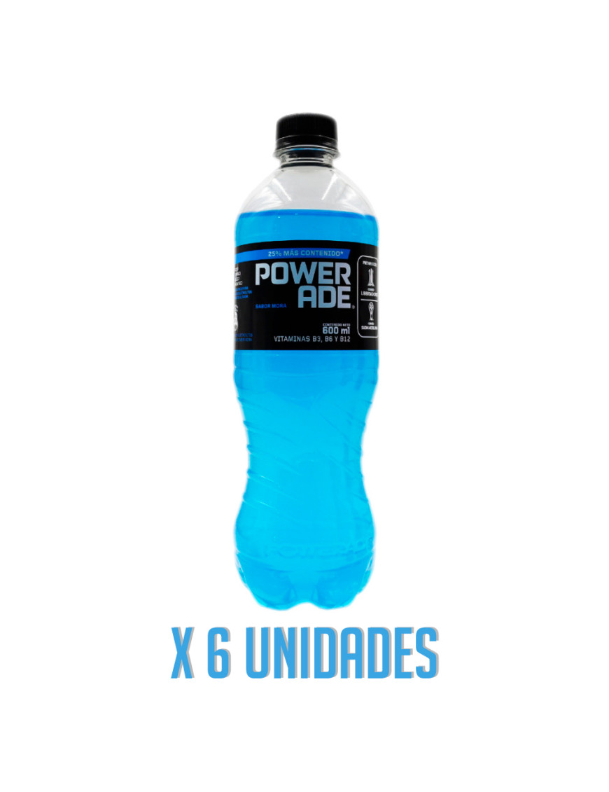 POWERADE X 600 ML. MORA AZUL X 6 UN