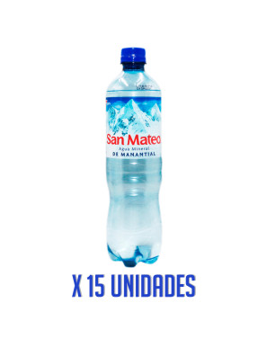 SAN MATEO AGUA MINERAL X  600 ML. CON GAS X 15 UN