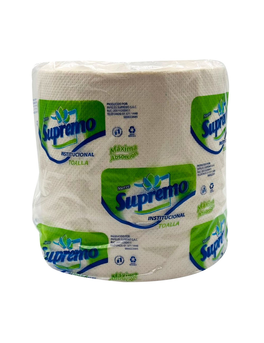 SUPREMO PAPEL TOALLA INSTITUCIONAL ECOLOGICO X 110 MT