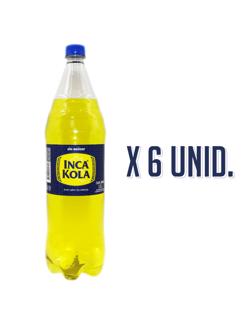 INCA KOLA GASEOSAS SIN AZUCAR X 1.5 LT X 6 UN