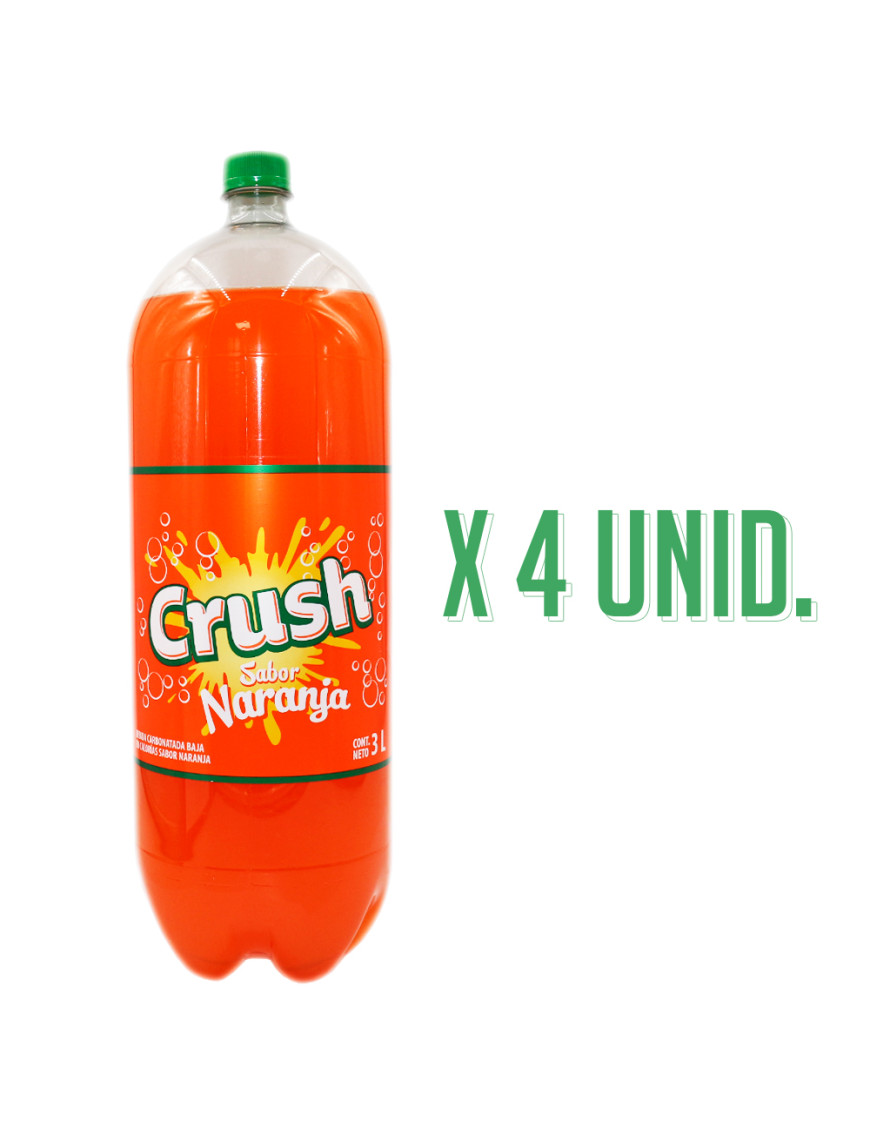 CRUSH NARANJA GASEOSAS X 3 LT. X  4 UN