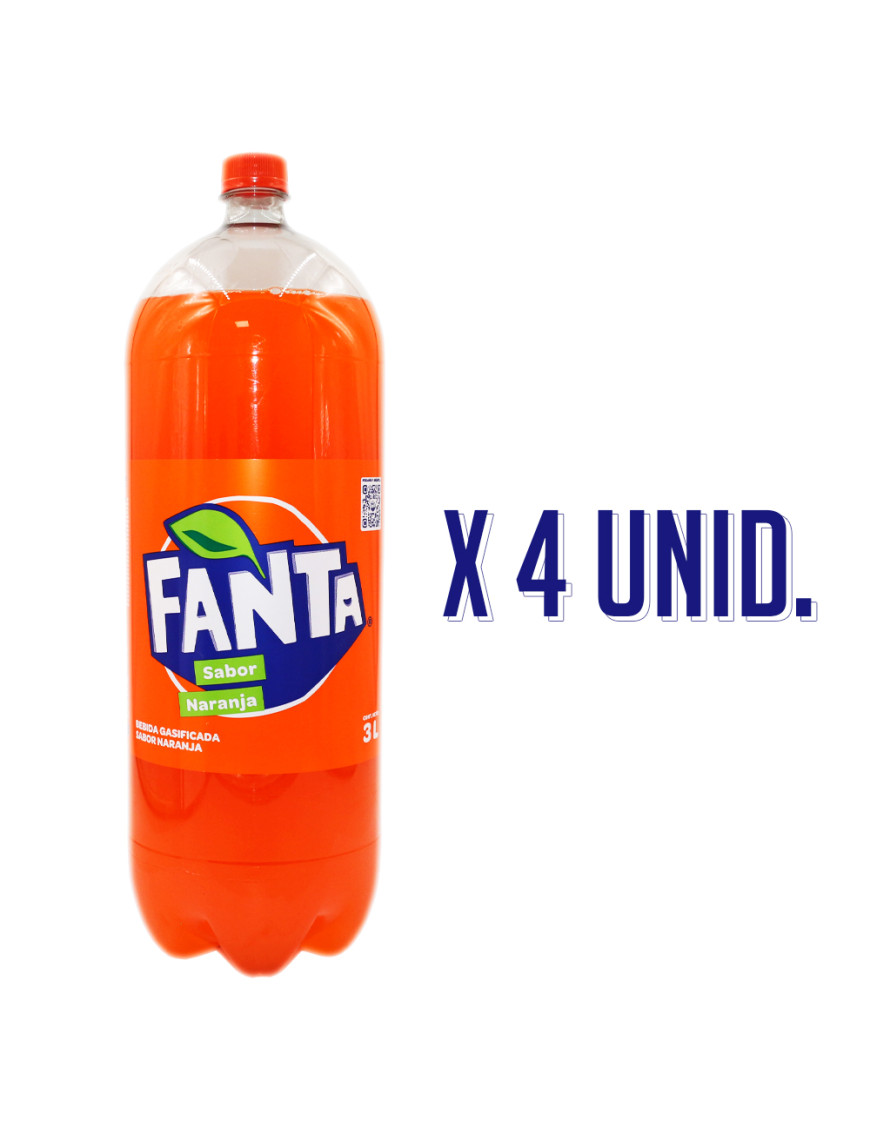 FANTA GASEOSAS X 3 LT NARANJA  X 4 UN