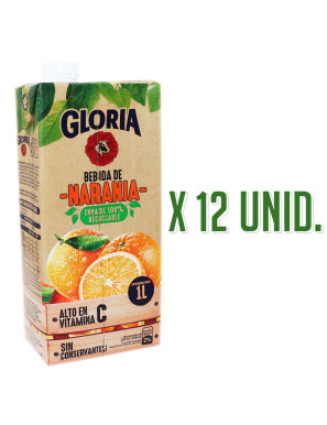 GLORIA BEBIDA DE NARANJA X 1 LT. X 12 UN.