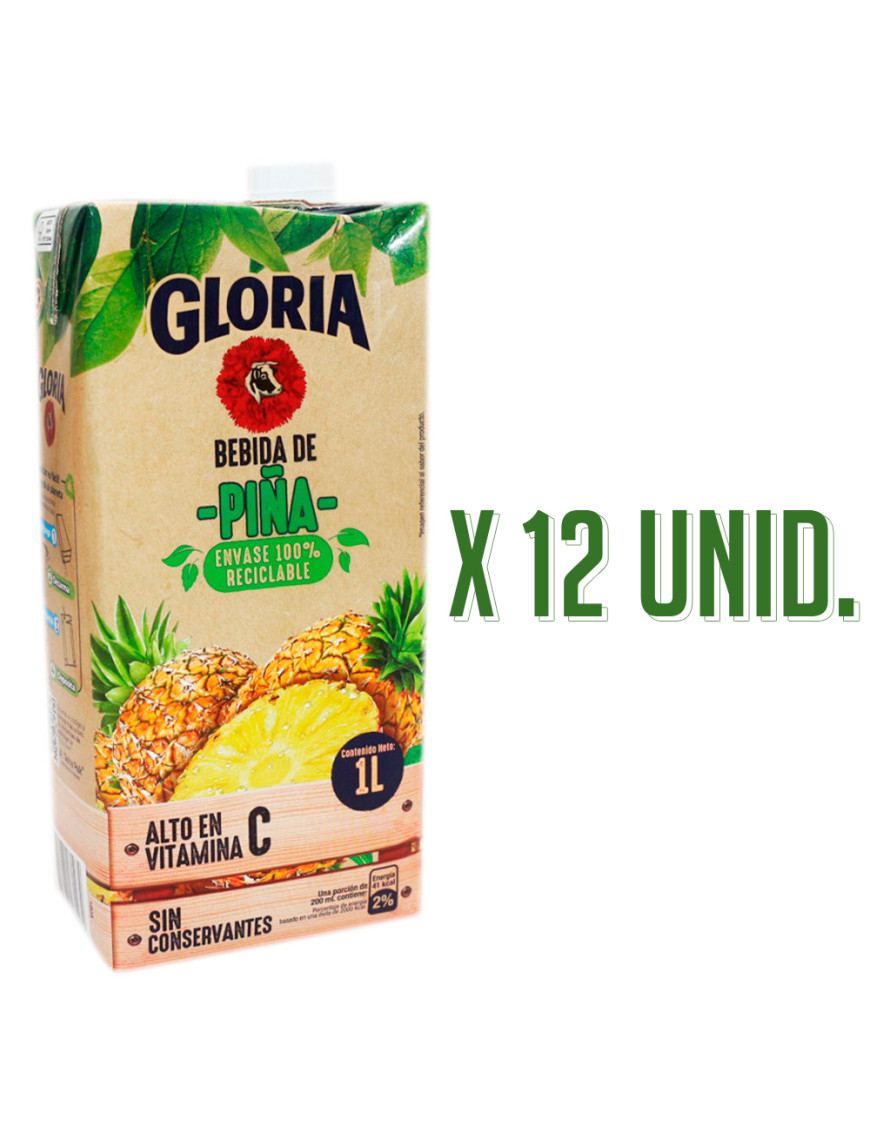 GLORIA BEBIDA DE PIÑA X 1 LT. X 12 UN