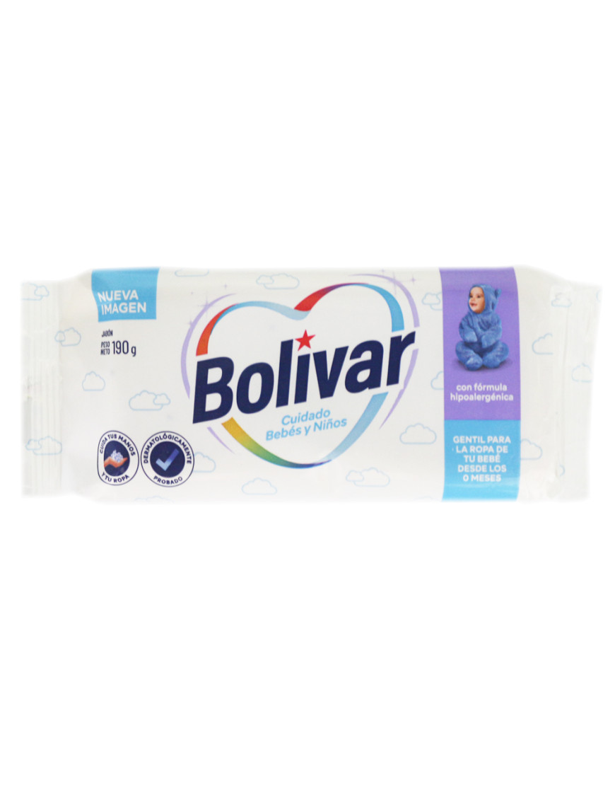 BOLIVAR JABON CUIDADO BEBES Y NIÑOS X 190 GR