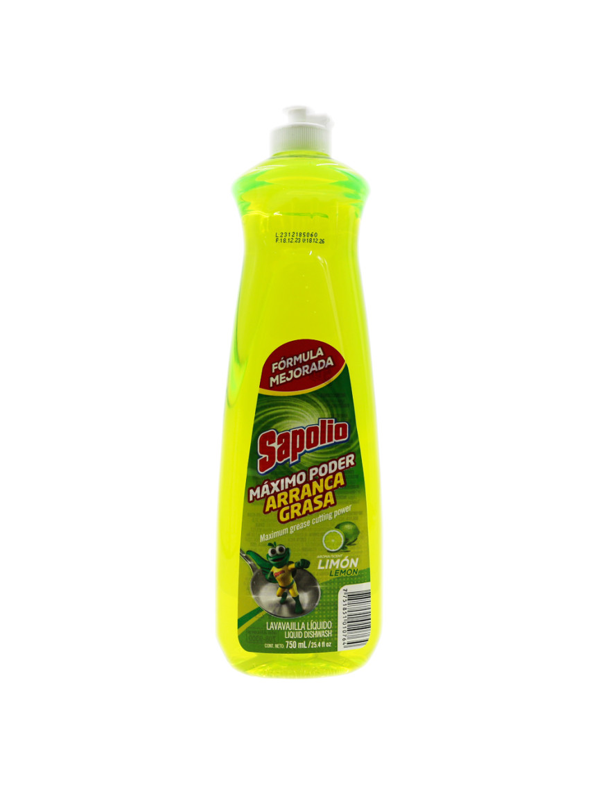 SAPOLIO LAVAVAJILLA FC. X 750 ML. LIMON