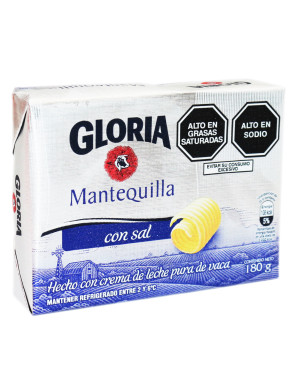 GLORIA MANTEQUILLA BARRA X 180 GR. CON SAL