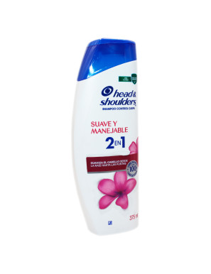 HEAD & SHOULDERS SHAMPOO X 375 ML. SUAVE Y MANEJABLE 2 EN 1