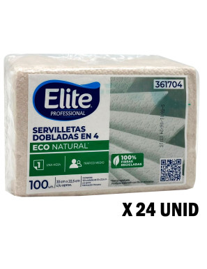 ELITE SERVILLETAS ECO NATURAL (33 X 22.5) X 100 UN. X 24 UN. (361704)