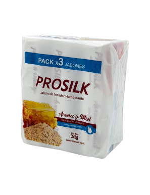 PROSILK JABON TOCADOR X 125 GR. AVENA Y MIEL X 3 UN.