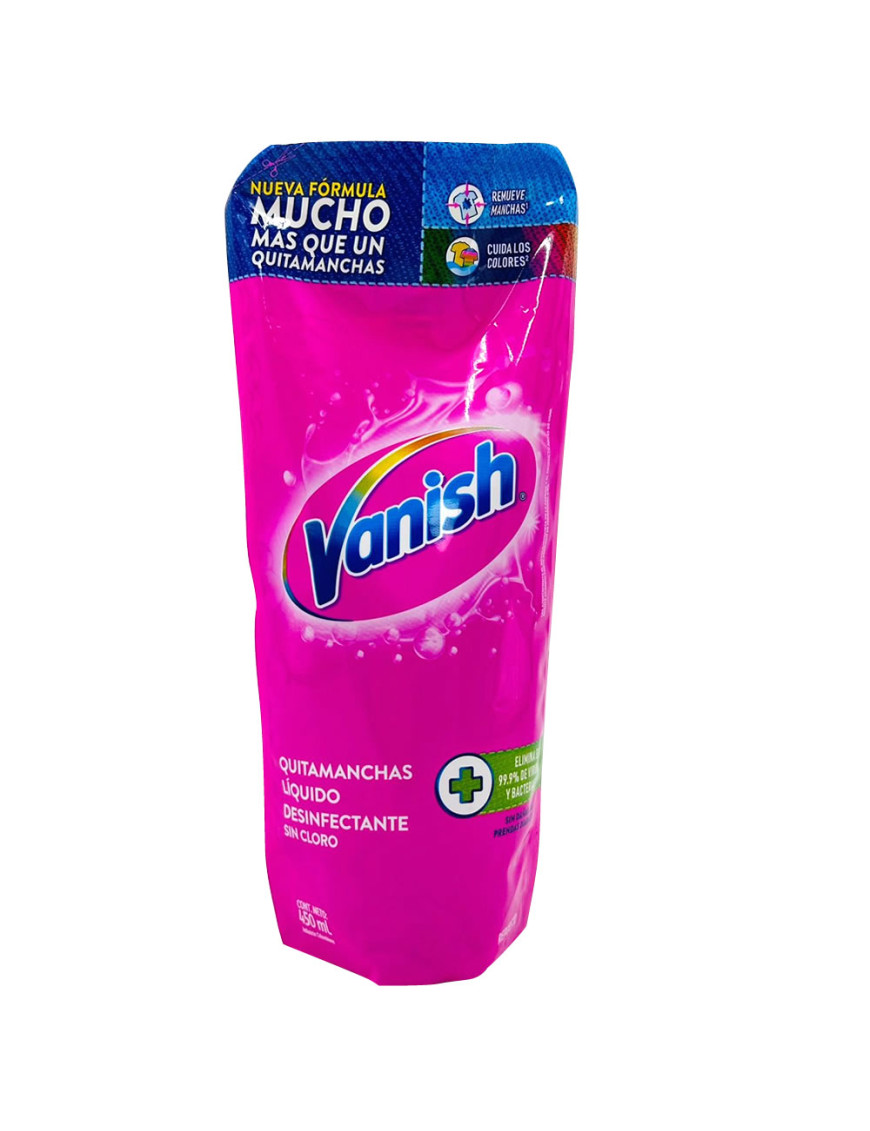 VANISH QUITAMANCHAS LIQUIDO DOY PACK X 450 ML ROSADO