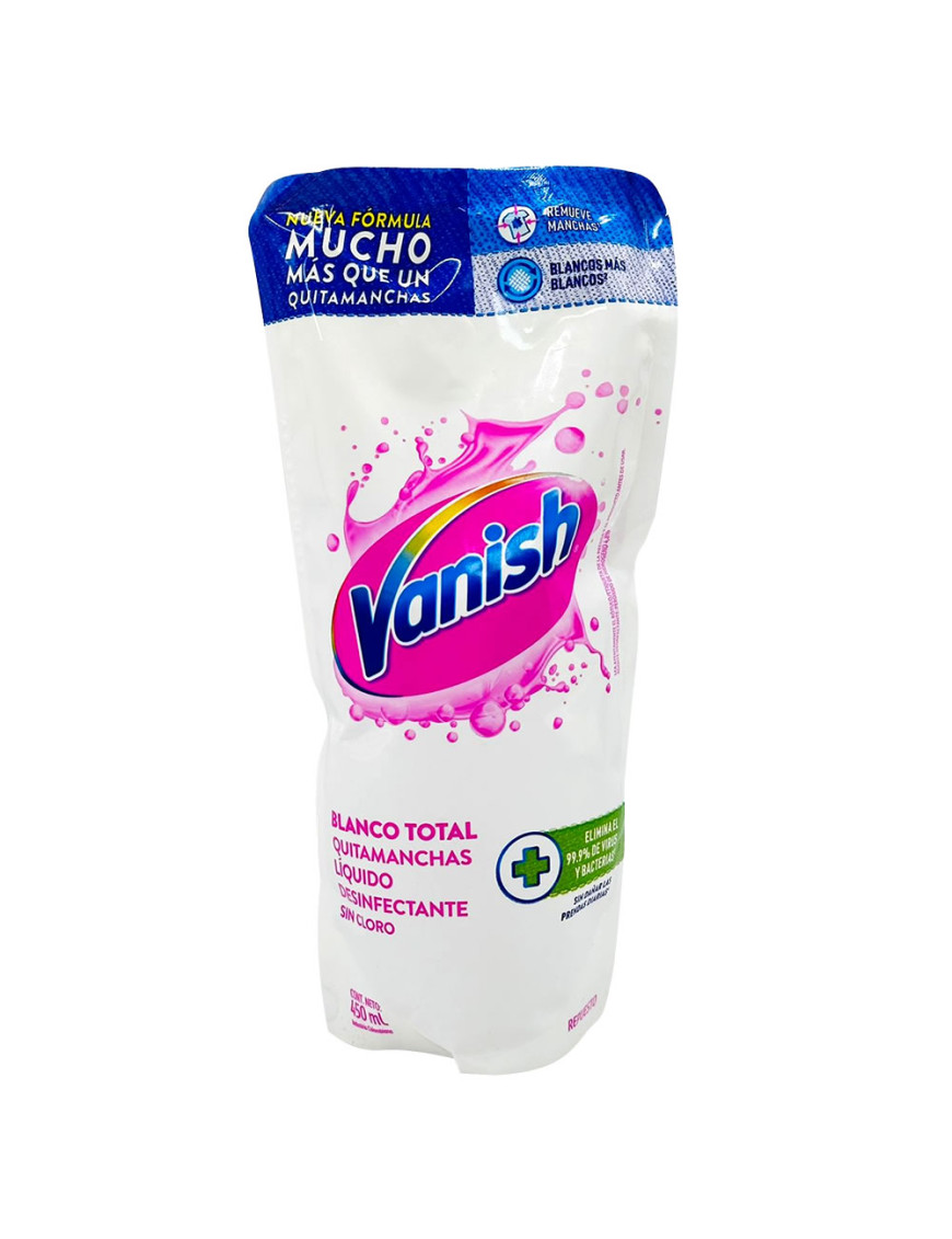 VANISH QUITAMANCHAS LIQUIDO DOY PACK X 450 ML BLANCO TOTAL