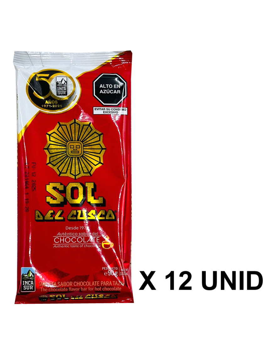 SOL DEL CUSCO TABLETA PARA TAZA X 90 GR. TRADICIONAL X 12 UN.