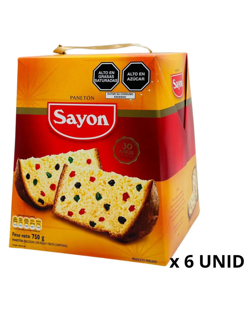 PANETON SAYON CAJA X 750 GR  X 6 UN