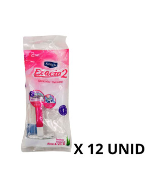 SCHICK EXACTA 2 PIEL DELICADA X 12 UN