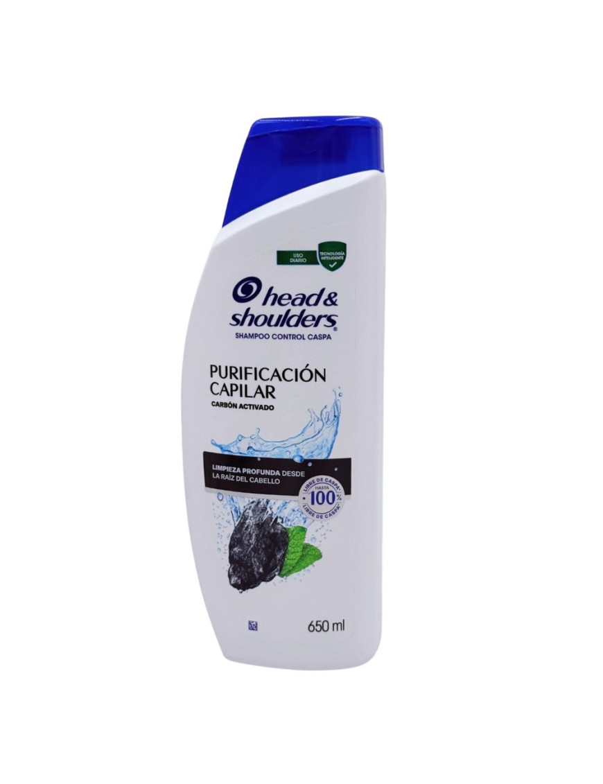 HEAD & SHOULDERS SHAMPOO X 650 ML. PURIFICADOR CAPILAR/CARBON