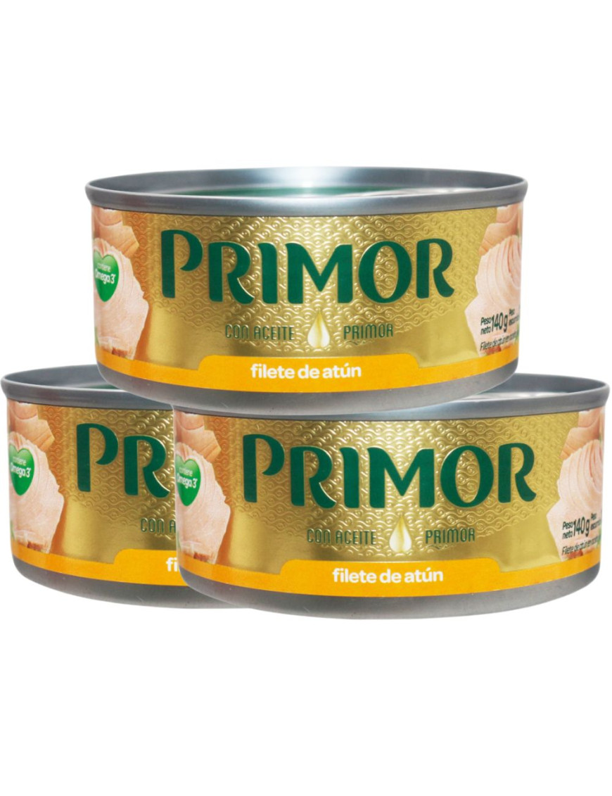 PRIMOR FILETE DE ATUN X 140 GR PACK X 3 UN.