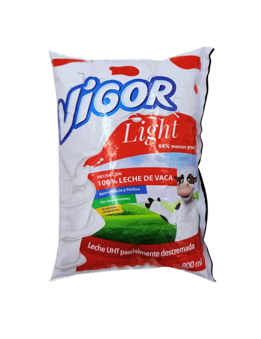 VIGOR LECHE UHT BOLSA X 800 ML. LIGHT