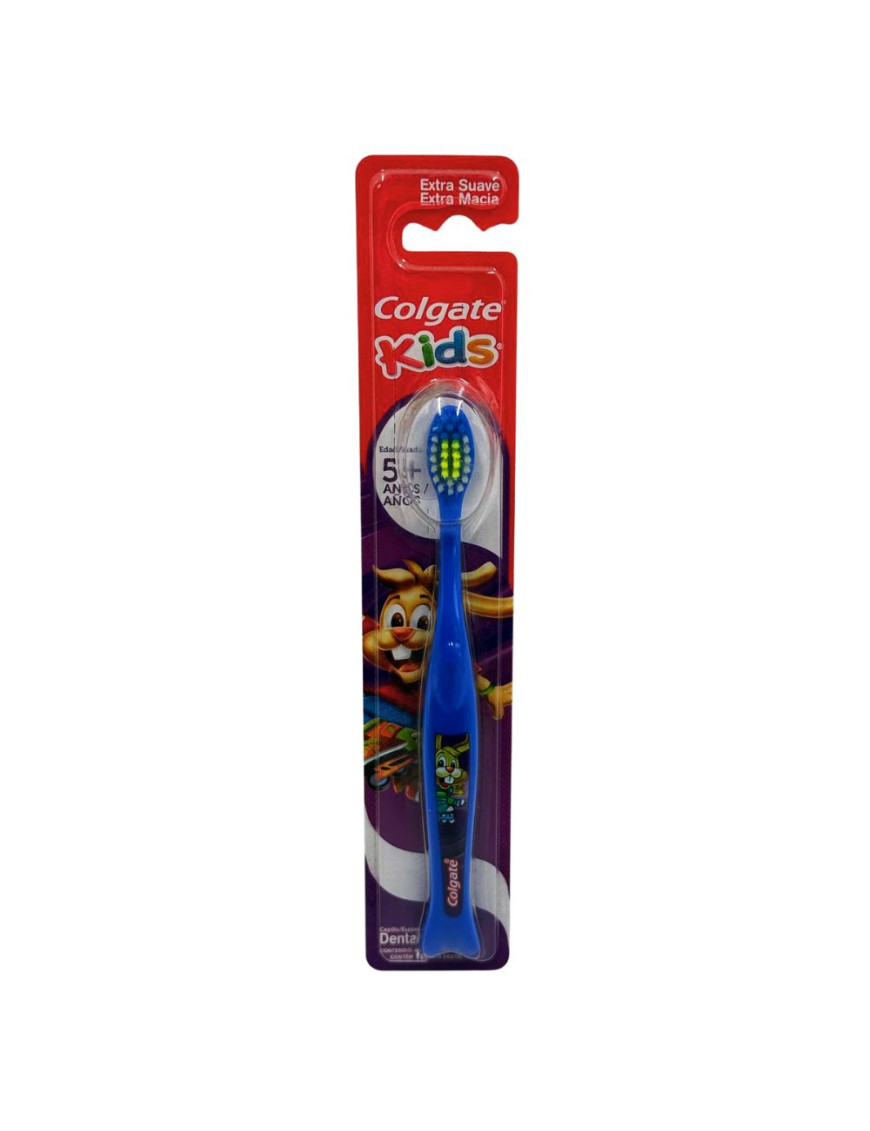 COLGATE CEPILLO DENTAL KIDS EXTRA SUAVE 5 + AÑOS (AZUL)