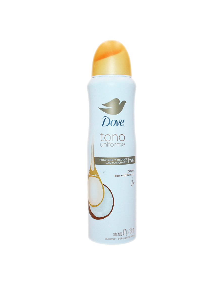 DOVE DESODORANTE SPRAY X 150 ML. TONO UNIFORME COCO