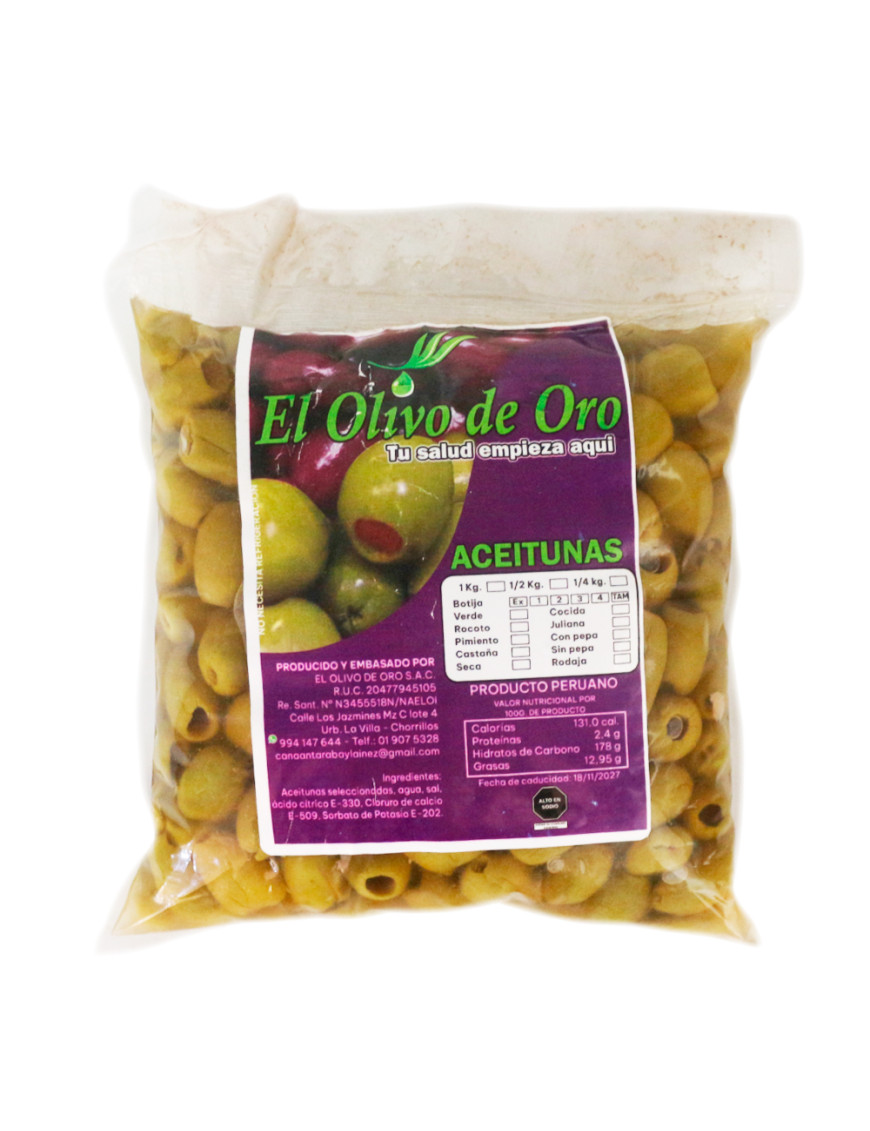 ACEITUNAS VERDE SIN PEPA X 500 GR (EXO-IGV)