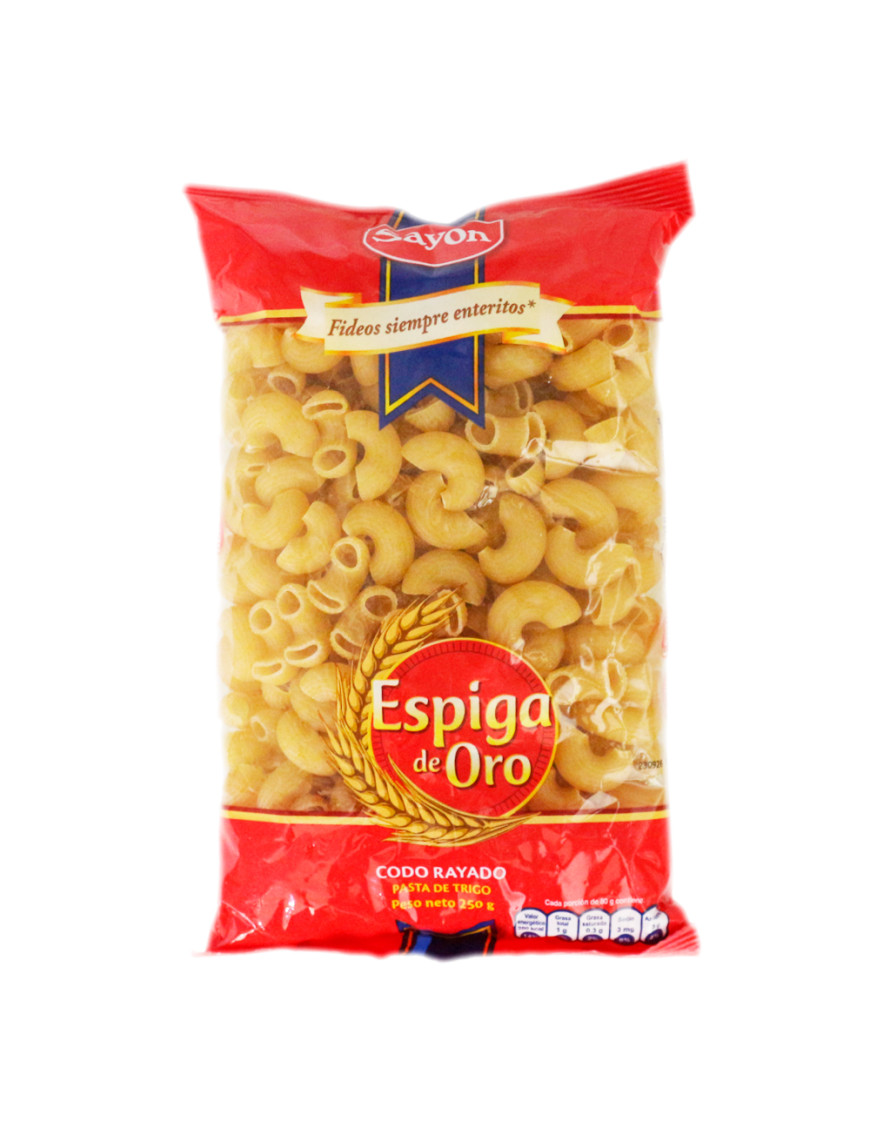 ESPIGA DE ORO FIDEO SOPA X 250 GR. CODO RAYADO