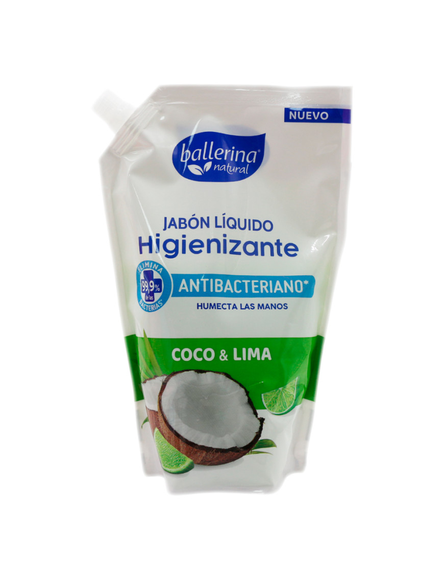 BALLERINA JABON LIQUIDO DOYPACK X 750 ML. ANTIBAC. COCO/LIMA