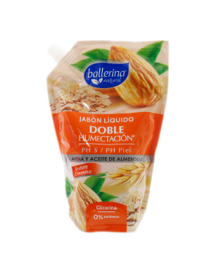 BALLERINA JABON LIQUIDO DOY PACK X 750 ML. AVENA /ACEITE DE ALMENDRAS