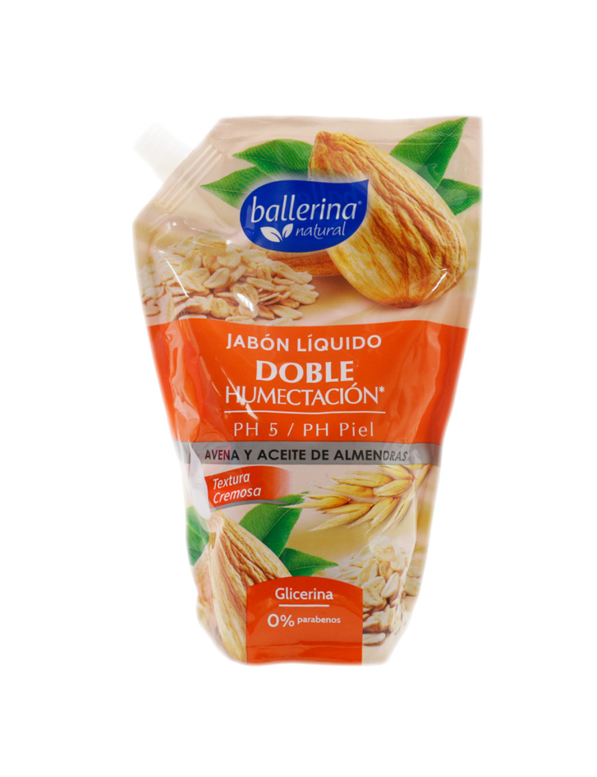BALLERINA JABON LIQUIDO DOY PACK X 750 ML. AVENA /ACEITE DE ALMENDRAS